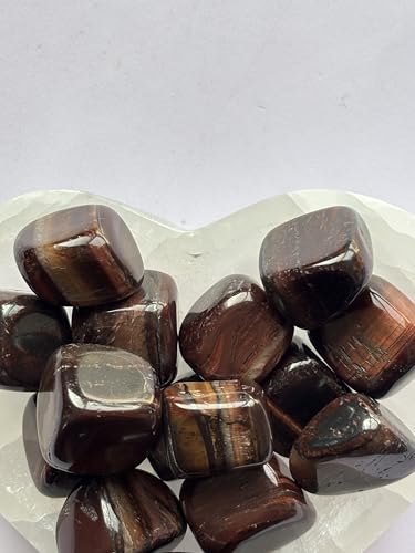 Image of Tumbled Stones, Natural Crystal Healing Stones, Home Office Decor, Aquarium Decorative Pebbles, Vase Fillers (Red Tiger Eye, 50)