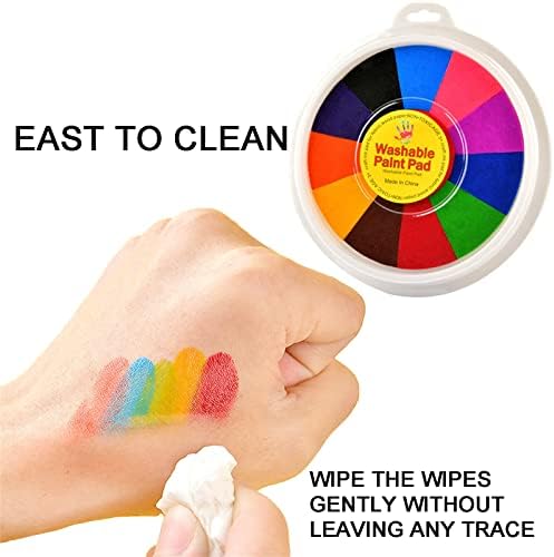 SamBoKe Finger Paint Kit - 12 Colors Washable Funny Finger Painting Kit with Book - Finger Drawing Toys DIY Crafts - Colorful and Easy Clean Up (12 Colors)