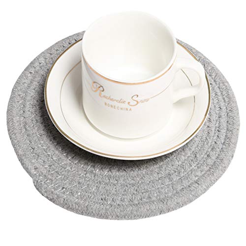 image for SHACOS Cotton Rope Woven Trivets 7 inch Hot Pads Potholders Set of 4 T