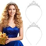 YIPFEN 2 x Diadema da Principessa – Eleganti Corone Tiara per Donne e Adulti, Perfette per Costumi di Rapunzel e Belle, Lega e Cristallo di Vetro (Taglia Unica)