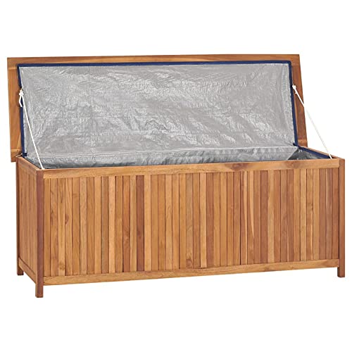 Ksodgun Gartenbox Gartenmöbel Auflagenbox Transportbox zum Organisieren und Aufbewahren 150x50x58 cm Massivholz Teak – Bild 4