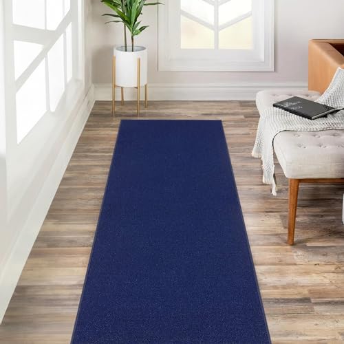 Kapaqua Custom Length Solid Color Runner Rug Non Slip Rubber
