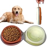 Portable Dog Travel Bowls – 2 in 1 Collapsible Silicone Bowls with Carry Case | All-in-One Food & Water Solution for Camping, Hiking, Car Travel | BPA-Free, Leash Clip, Easy Clean