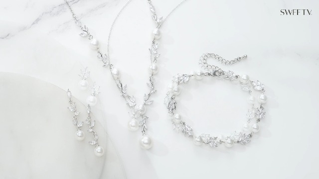 Amazon.com: SWEETV Jewelry Set for Women, Cubic Zirconia Pearl
