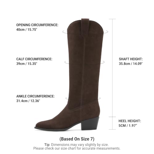 DREAM PAIRS Suede Knee High Fall Tall Boots for Women,Dark Brown,6.5 - image 6