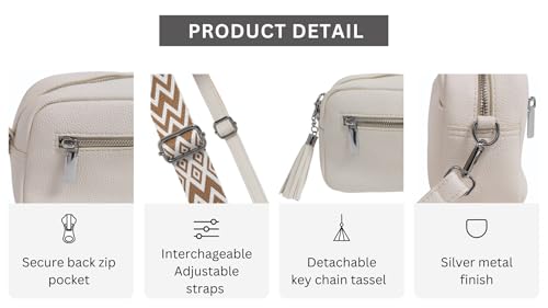 Kate Vegan Leather Women's Crossbody Bag - Purse with 2 Adjustable Straps, Zip & Slit Pockets, Travel Handbag, Everyday Use4