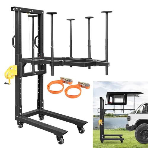 MSIZOY 1-Person Operate Hard Top Removal Lift Storage System Compatible With For Ford Bronco 2021-2025 Jeep Wrangler Gladiator 1997-2025 Quick Remove Lift Hard Soft Top Front Rear Bumper Assembly