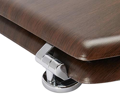 Feridras 183004-B Copriwater, Legno, Noce, 5X37X45 Cm - 4