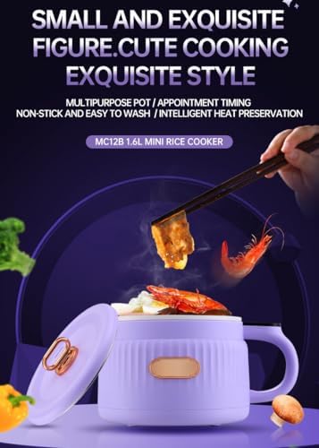 Olla Eléctrica Portátil Mini, Multi-Función, Color Púrpura miniatura 2