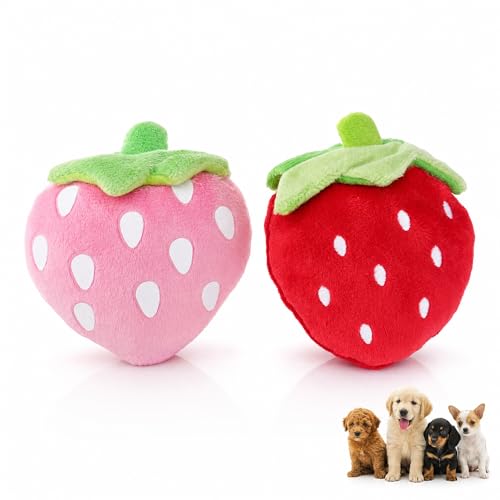 balacoo 2 Pcs Strawberry Juguetes Sonoros para Perros miniatura 1