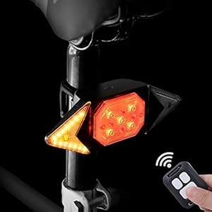 Fietsknipperlicht met draadloze afstandsbediening, WASAGA Fietsachterlicht Achterlicht met knipperlicht voor fietsen, 5…