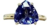 GEMS VIBES Unique Tanzanite Ring Natural Gemstone HandmadeRing 925 Sterling Silver Fine Jewelry for Women & Teen Girls Birthday Best Gift Ring Trillion Cut Tanzanite