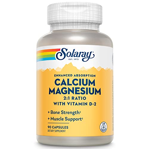 Solaray Calcium & Magnesium w/ D2 Amino Acid Chelate 2:1, Capsule (Btl-Plastic) | 90ct