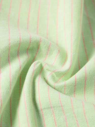 Image of The Souled Store Cotton Linen: High Tide Women and Girls Full Sleeves Spread Collar Light Blue Striped Cotton Linen Blend Regular Fit Lightweight All-Season Shirt