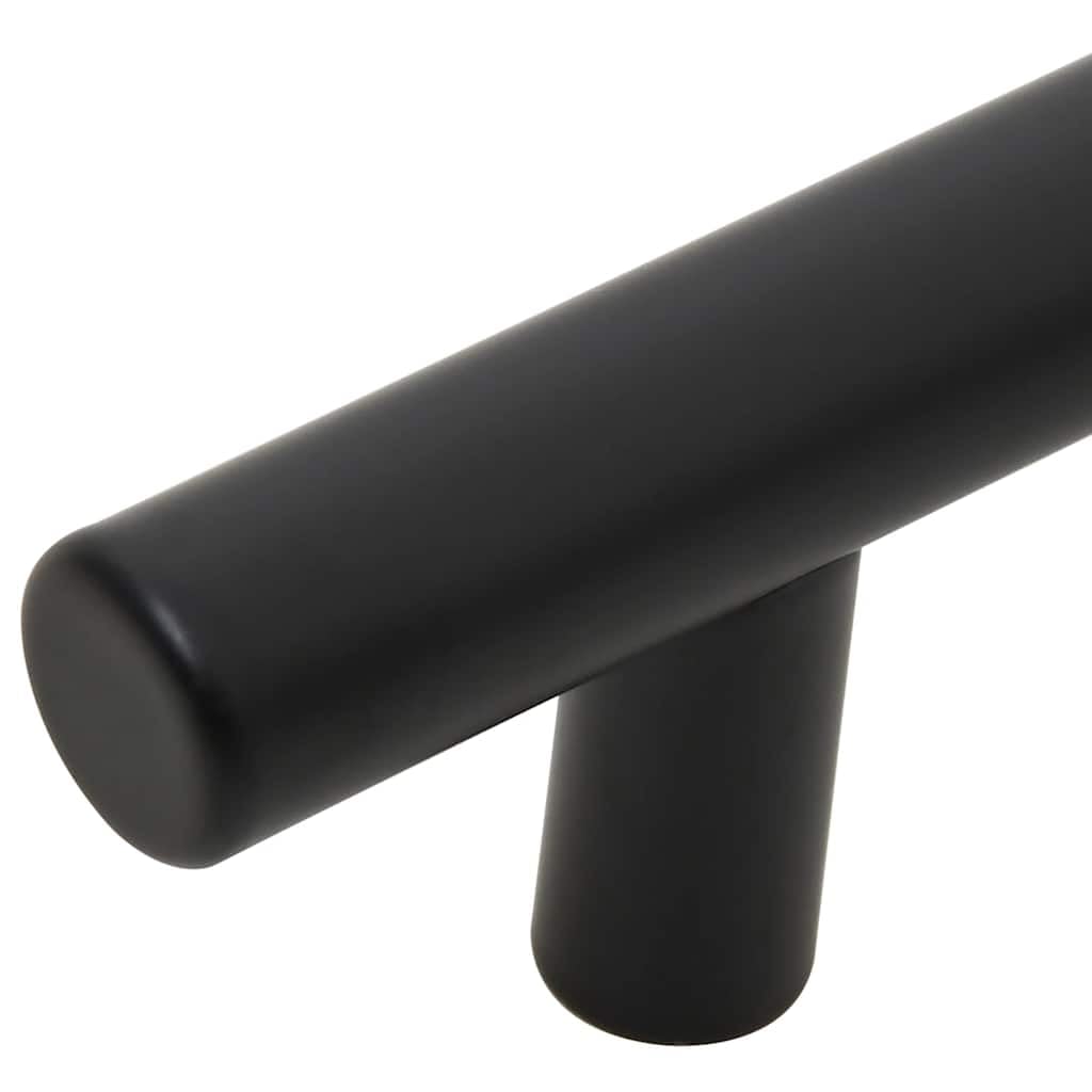 Tirador en T para muebles, 10 unidades, color negro, distancia entre orificios, 160 mm, acero inoxidable con recubrimiento en polvo para armario, cajón, puerta, cómoda, cocina, baño, montaje