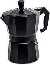 Aluminium Italian Espresso Stove Coffee Maker Filter Coffee Percolator - Moka Pot (Black 3cup)
