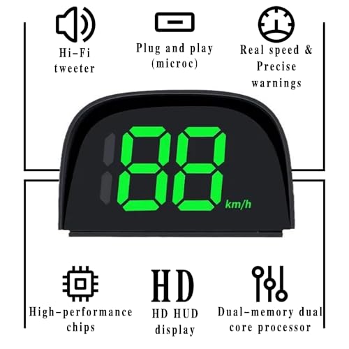 Digitaler GPS Tachometer für Auto HUD Display, Geschwindigkeitsanzeige Auto mit Sonnenblende, Gps Geschwindigkeitsmesser Präzise für Auto Motorrad & E-Scooter, LED-Großbildanzeige, Plug & Play