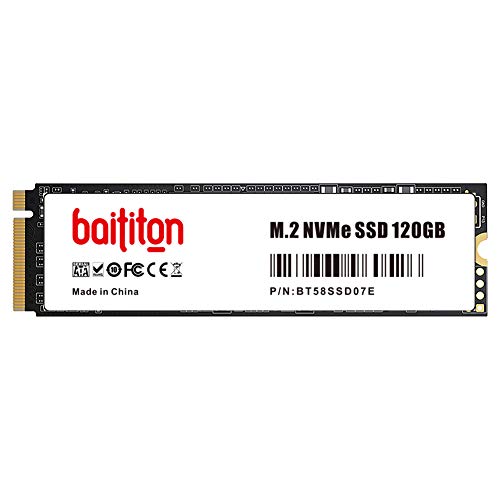 BAITITON NVME 120GB SSD M.2 2280 PCIe Express GEN3.0x4 Disco Duro Interno Unidad de Estado sólido de Alto Rendimiento de Lectura 1800 MB/s de Escritura 600 MB/s