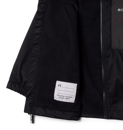 Columbia Toddler Boys Rainy Trails II Fleece Lined Jacket, Black/Black Slub, 4T3