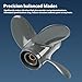 VRIWOY OEM Upgrade 9 1/4×10,4-Blade Aluminum Boat Motor Propeller for Honda/Yamaha 8 9.9 15 20HP Outboard Engines, RH, 8-Spline Tooth