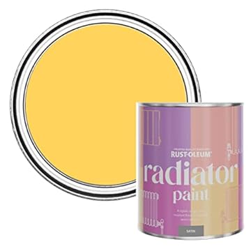 Rust-Oleum Yellow Heat Resistant Radiator Paint in Satin Finish - Lemon Jelly 750ml