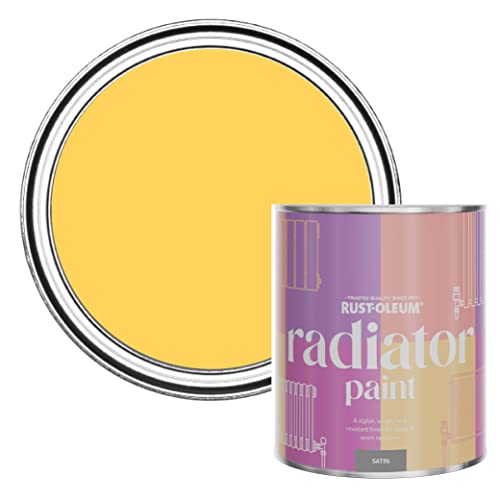 Rust-Oleum Yellow Heat Resistant Radiator Paint in Satin Finish - Lemon Jelly 750ml