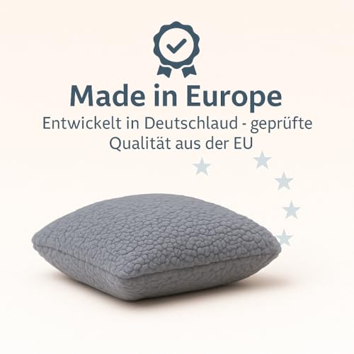 Brunolie Kuschelkissen Lilly für Hunde – Grau – 25x20x6 cm – Waschbar bei 30 °C – Robust und Kuschelig – Made in Europe