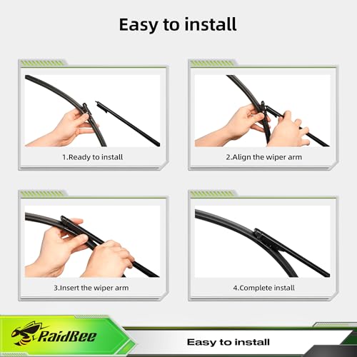 Image of Raidbee Silicone Windshield Wiper blades Replacement for | Ford Escape 2013-2019 Focus 2012-2018 Edge 2015-2022 Transit Connect 2014-2021 All-Season Silicone Windshield Wipers 28 inch 28 inch