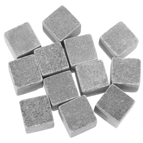INOOMP 12 Pezzi Pietre Ghiaccio Riutilizzabili per Whisky e Vino Raffreddamento Bevande Diluzione Ghiaccio Marble per Bar Casa e Feste Pietre Whisky Grigio