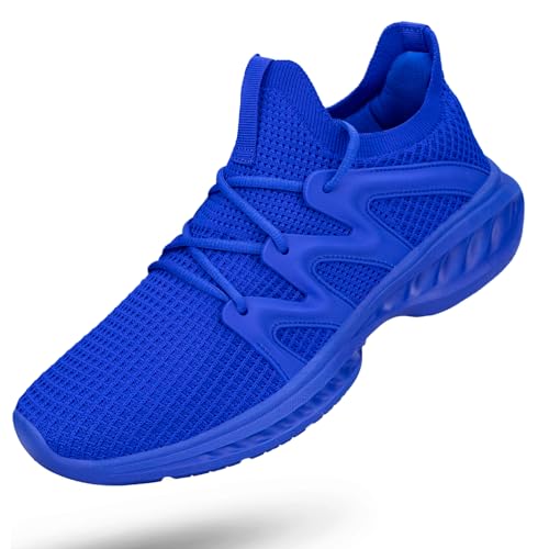 Image of Pujcs Men's Slip On Walking Shoes - Lightweight Breathable Mesh Sneakers for All Day Standing,Non Slip Shock Absorbing Athletic Footwear for Gym,Travel & Work