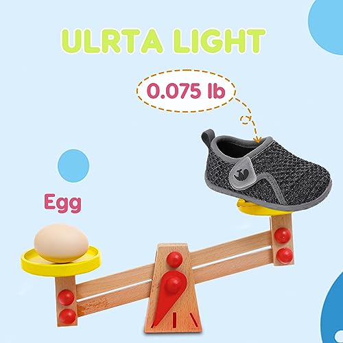 Feetcity Baby First Walking Shoes Boys Girls Canvas Shoes Anti-Slip Star Sneaker Crib Shoes Dark Grey thumb #4