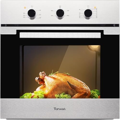24 Inch Wall Oven, TOPWISH Electric Single Wall Ovens, 2.3