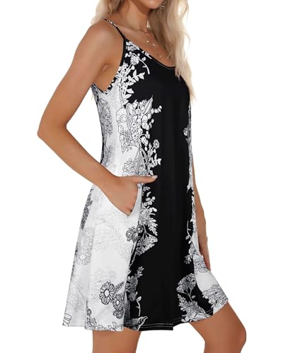 Image of JOELLYUS Womens Spaghetti Strap Dress Summer Dresses Beach Cover Ups Casual Sundresses with Pockets 2026
