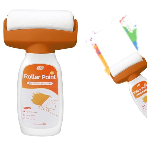 vnfsmy 2 in 1 Wandreparatur RollbüRste, Wandfarbe Ausbessern Weiß 500g, Wandreparatur-Rollenfarbe, Wand Reparatur Creme, Rollbürste mit wandreparaturpaste für Küche, Schlafzimmer,Wohnzimmer