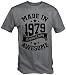 6TN Men's Made in 1979 40 Years of Being Awesome 40th Birthday T Shirt (X-Large, Sport Grey)