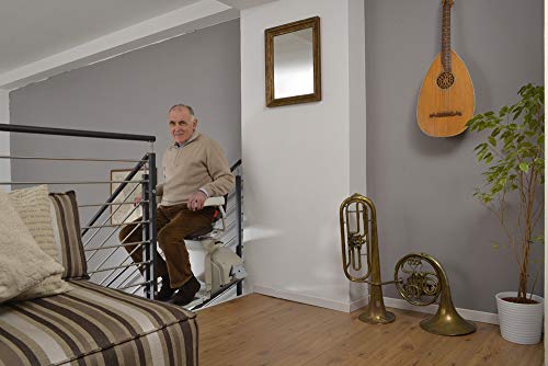 AmeriGlide Horizon Plus Stair Lift | 308 Pound Capacity | Self Installable (Ergo Plus Seat - Grey) - Thumbnail 2