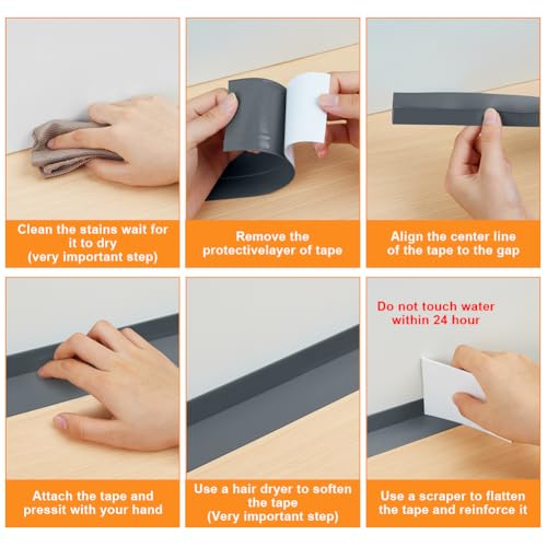 flintronic Bath Sealant Strip, 10m/32.8ft Self Adhesive Sealant Strip, Waterproof, Oilproof and Mildewproof Sealant Tape, Caulk Strip for Kitchen, Sink, Bathroom, Toilet, Wall Corner - Image 4