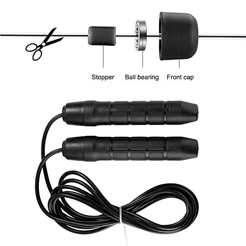 Roda de exercício, Andoer Rolo abdominal com joelheira corda de salto ajustável para home office Gym