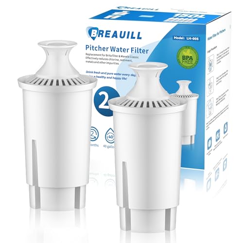 Image of BREAUILL Water Filter Replacement Compatible With Brita Filter, Classic, OB03, Mavea 10700, 35557, Water Pitcher Filter by BREAUILL, NSF Certified Pitcher Water Filter (2PCS, Classic Style)