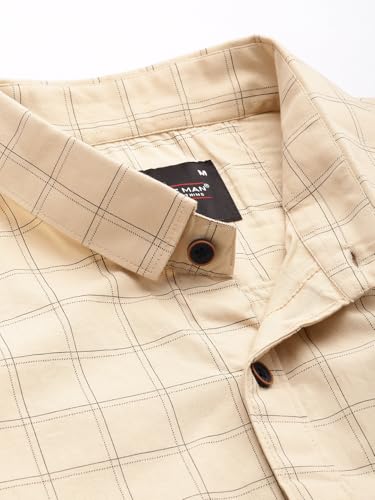 Image of Majestic Man Slim Fit Pure Cotton Half Sleeve Checked Casual Shirt