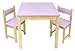 Leomark Tavolo in legno e due sedie set, tavolino sgabelli, tavolo per camera di bambini, mobili in legno, mobili per bambini scuola e materna asilo, colore: ROSA, dimensioni: 60 x 60 x 54,5cm (LxPxA)