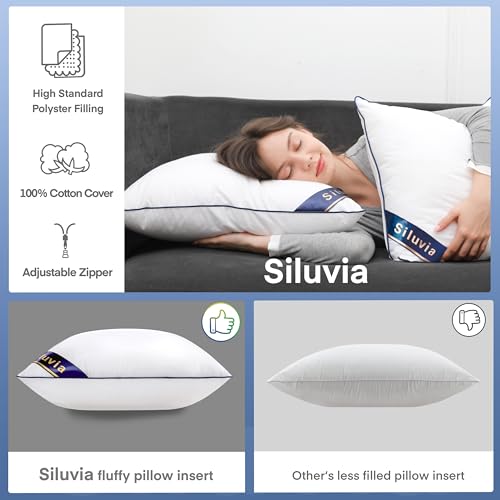 Siluvia 20 Inchx20 Inch Pillow Inserts Set Of 2 Decorative 20 Inch Pillow Inserts-Square Interior Sofa Throw Pillow Inserts Decorative White Pillow Insert Pair Couch Pillow thumb #2