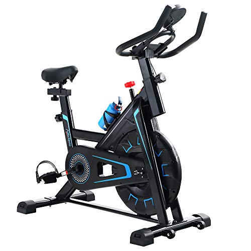 Alpha Sports Indoor Cycling Exercise Bike Stationary，All-inclusive Flywheel Bike for Home Cardio Workout with LCD Monitor  Tablet Holder  Adjustable Seat and Handlebar