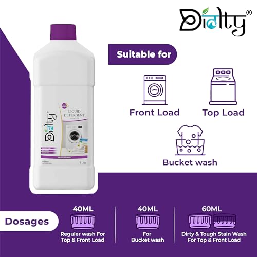 Image of Liquid Detergent 1 Liter | Laundry Liquid for Fabric Daily Wash | detergent liquid for Top Load and Front Load Washing Machine | Balanced PH, Non-toxic (Lavender)