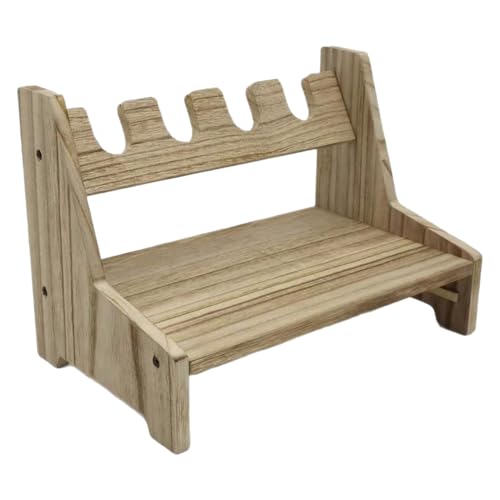 MiOYOOW Armero de Madera, Soporte para Pistolas 4/6, Almacenamiento de Accesorios para Cartuchos de Pistola, Estilo rústico