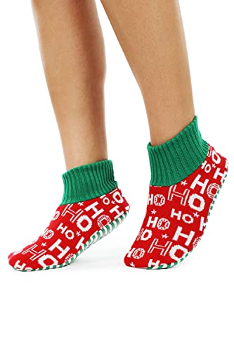 Image of Tipsy Elves Unisex Ugly Christmas Sweater Inspired Fuzzy Slipper Socks for Adults