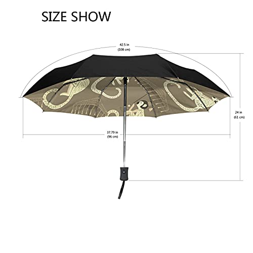 Parapluie pliable automatique à impression intérieure solide