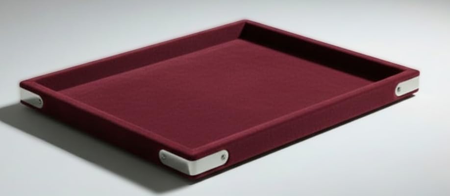 Image of Premium Velvet Jewellery Display & Beading Tray | 12 x 9 Inch Organizer Tray for Necklaces, Bracelets, Cosmetics & Craft Storage | Soft Velvet Finish, Durable &(Pack of 1) (Maroon Premium)