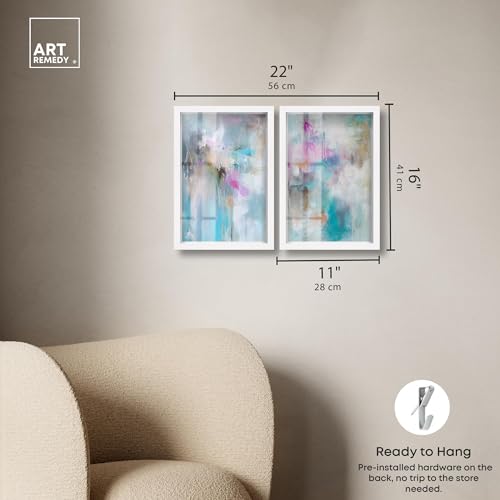 Art Remedy Mauve Mist impression shadowbox de qualité supérieure cadre blanc