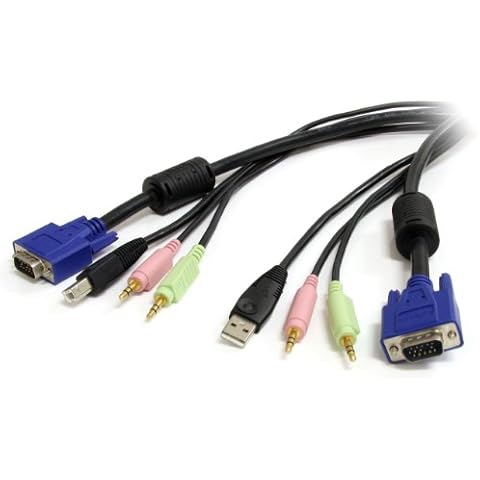 StarTech Cable 4 en 1 (USB VGA KVM) con Conector de Audio y micrófono (3 Metros) Cover